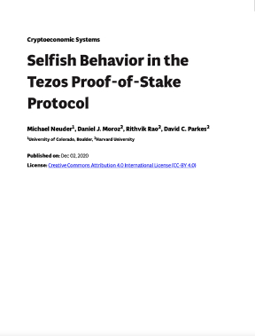 Selfish Behavior in the Tezos Proof-of-Stake Protocol