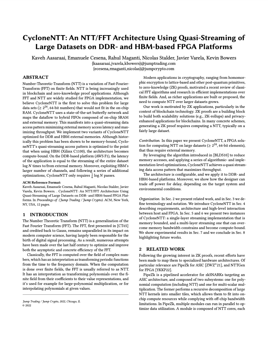 CycloneNTT: An NTT/FFT Architecture Using Quasi-Streaming of Large Datasets on DDR- and HBM-Based FPGA Platforms